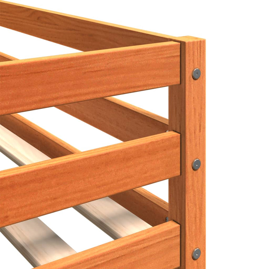 Stapelbed massief grenenhout wasbruin 90x200 cm 90 x 200 cm Wasbruin