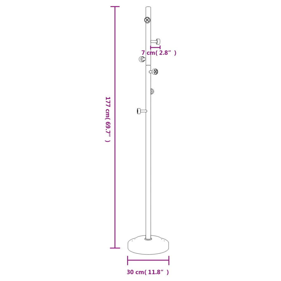 Kapstok 177 Cm Gepoedercoat Ijzer Wit