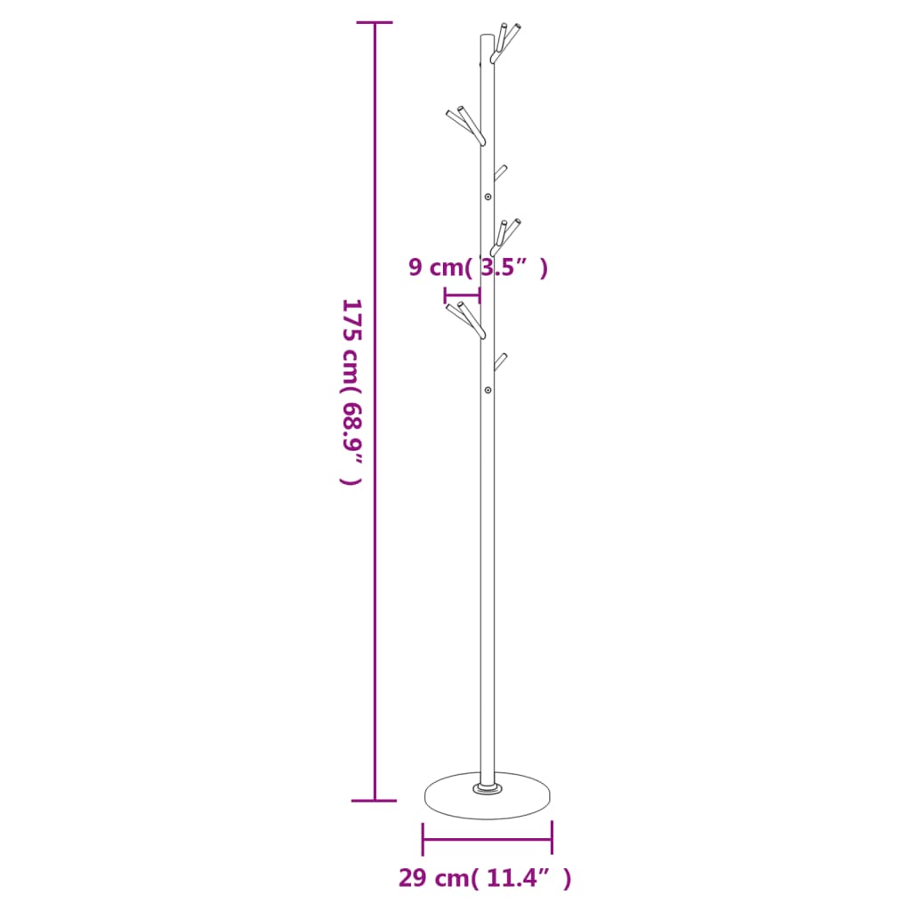 Kapstok 175 Cm Gepoedercoat Ijzer Wit