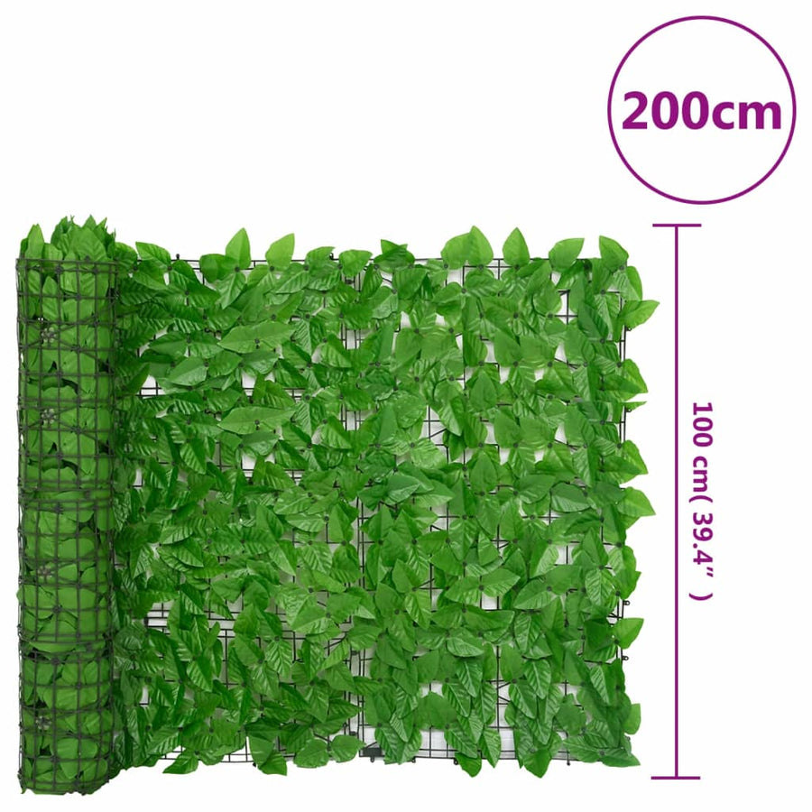 Balkonscherm met groene bladeren 200x100 cm 200 x 100 cm Groen