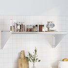 Wall shelf 100x45x31 cm stainless steel silver-coloured