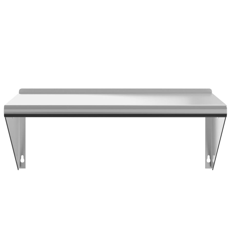 Wandschap 75x45x31 cm roestvrijstaal zilverkleurig