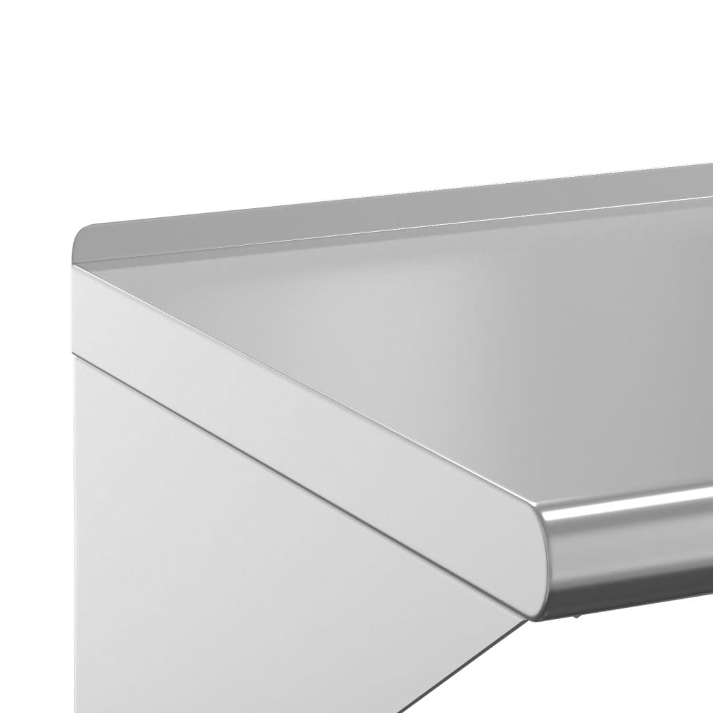 Wandschap 75x30x31 cm roestvrijstaal zilverkleurig