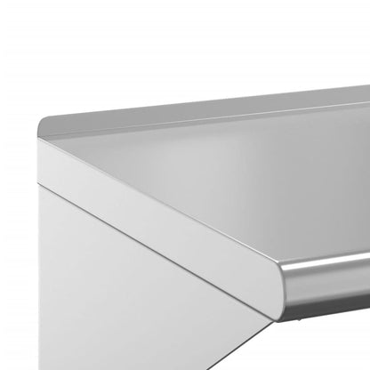Wandschap 75x30x31 cm roestvrijstaal zilverkleurig