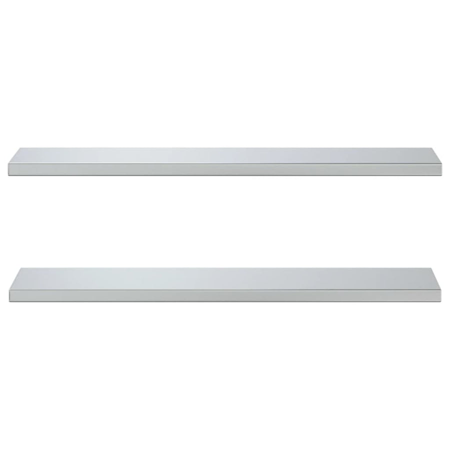 Wandschappen 2 st 100x23,5x3 cm roestvrijstaal zilverkleurig