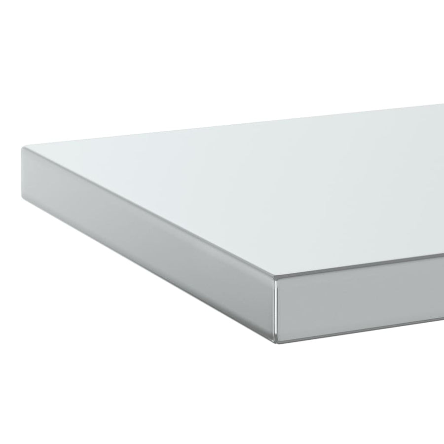 Wandschappen 2 st 75x30x3 cm roestvrijstaal zilverkleurig