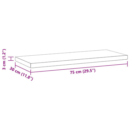 Wandschappen 2 st 75x30x3 cm roestvrijstaal zilverkleurig