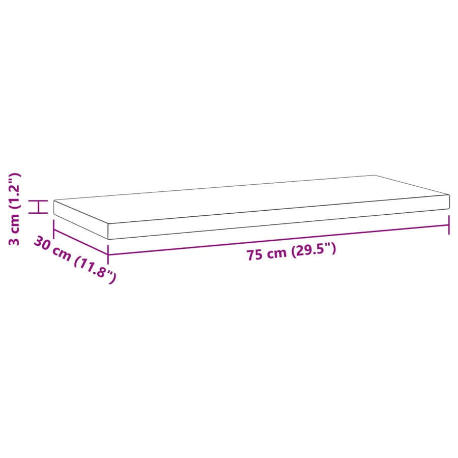 Wandschappen 2 st 75x30x3 cm roestvrijstaal zilverkleurig
