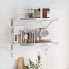 Wall shelves 2 pcs 50x30x3 cm stainless steel silver-coloured