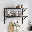Wall shelves 2 pcs 75x40x3 cm stainless steel black