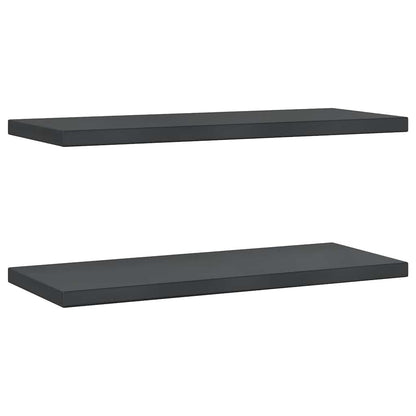 Wandschappen 2 st 75x30 cm roestvrijstaal zwart