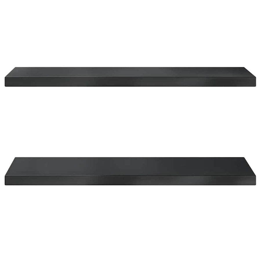 Wandschappen 2 st 75x30 cm roestvrijstaal zwart