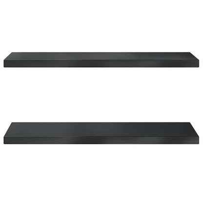Wandschappen 2 st 75x30 cm roestvrijstaal zwart