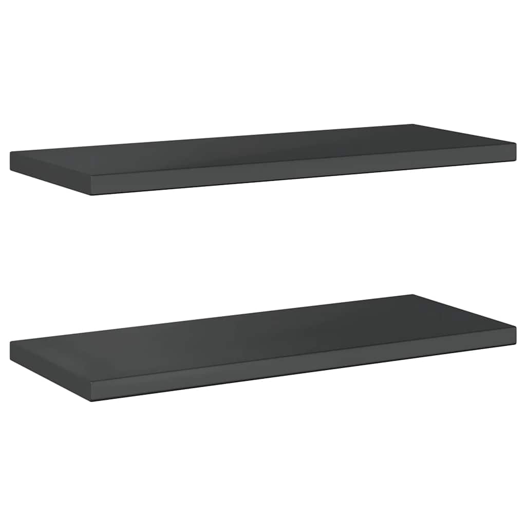 Wandschappen 2 st 75x30 cm roestvrijstaal zwart