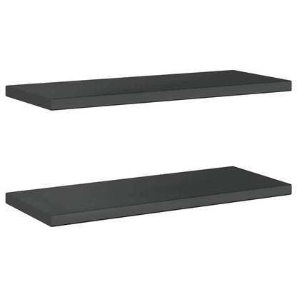 Wandschappen 2 st 75x30 cm roestvrijstaal zwart