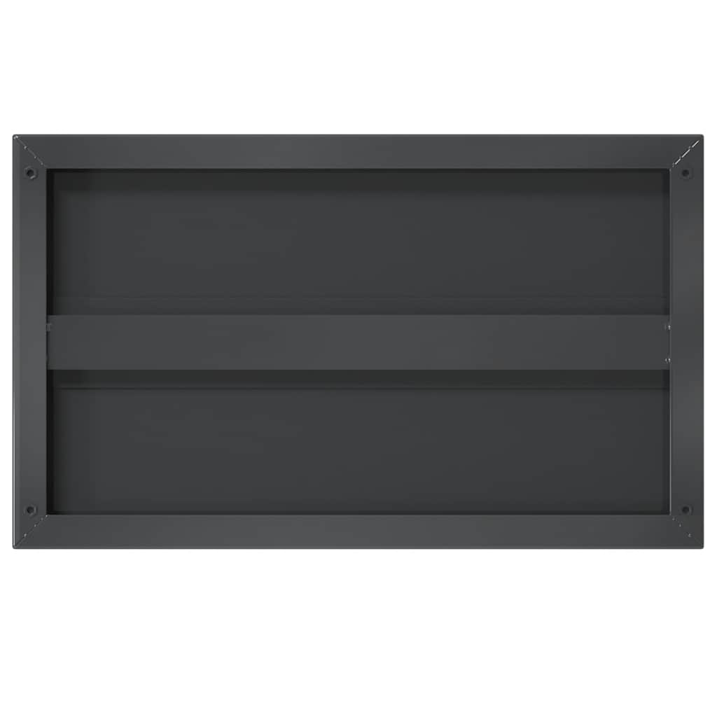 Wandschappen 2 st 75x30 cm roestvrijstaal zwart