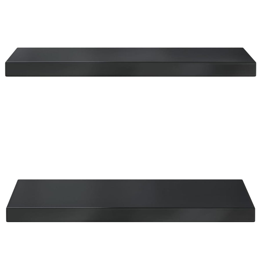 Wandschappen 2 st 50x23,5x3 cm roestvrijstaal zwart