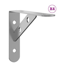 Plankdragers 4 st 15x2,5x11,5 cm roestvrijstaal zilverkleurig