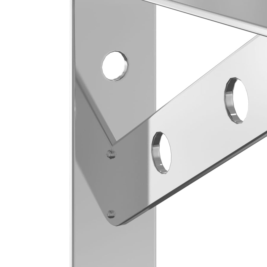 Plankdragers 4 st 15x2,5x11,5 cm roestvrijstaal zilverkleurig