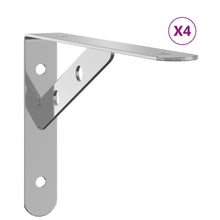 Plankdragers 4 st 20x2,5x14 cm roestvrijstaal zilverkleurig