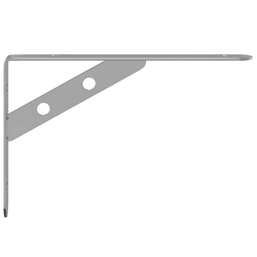 Plankdragers 4 st 20x2,5x14 cm roestvrijstaal zilverkleurig