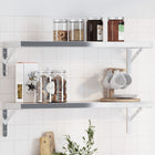 Shelf brackets 4 pcs 23.5x2.5x15.5 cm stainless steel silver-colored