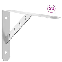 Plankdragers 4 St 30X2,5X15,5 Cm Roestvrijstaal Kleurig 30 x 2.5 x 15.5 cm Zilver