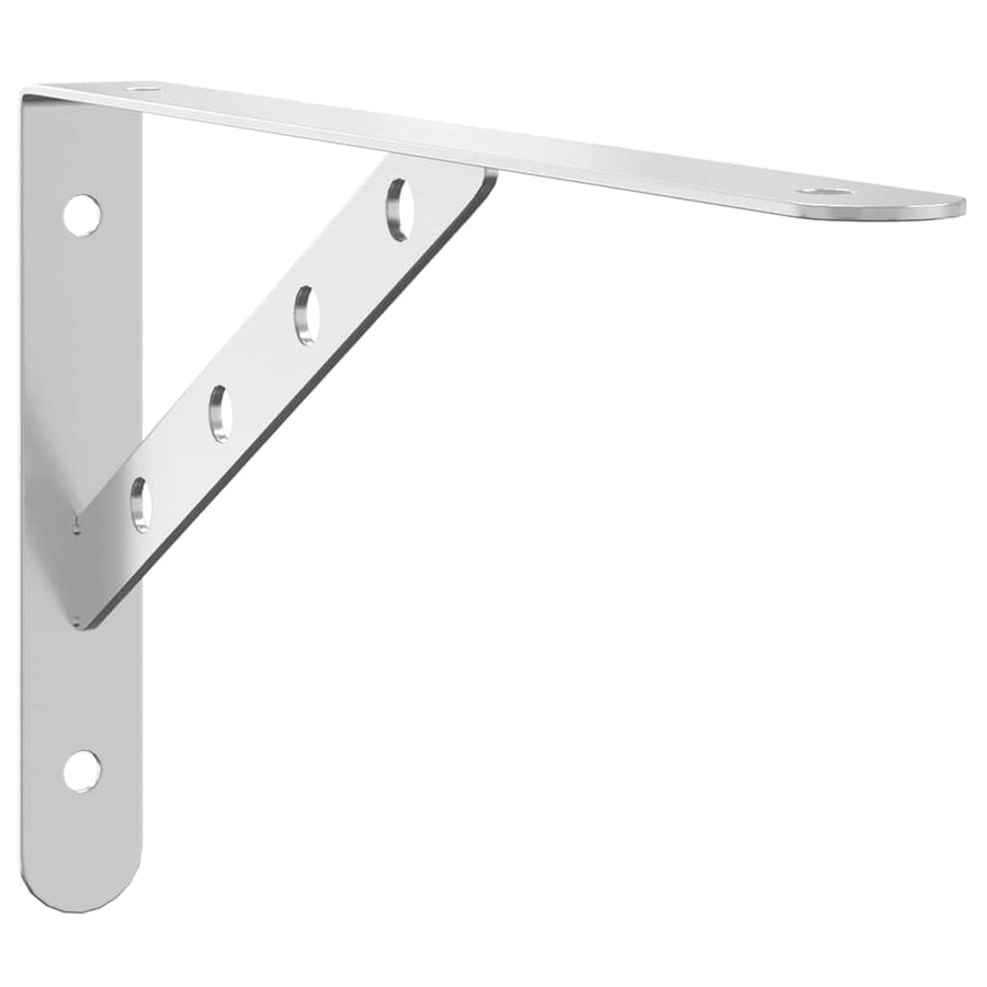Plankdragers 4 St 30X2,5X15,5 Cm Roestvrijstaal Kleurig 30 x 2.5 x 15.5 cm Zilver
