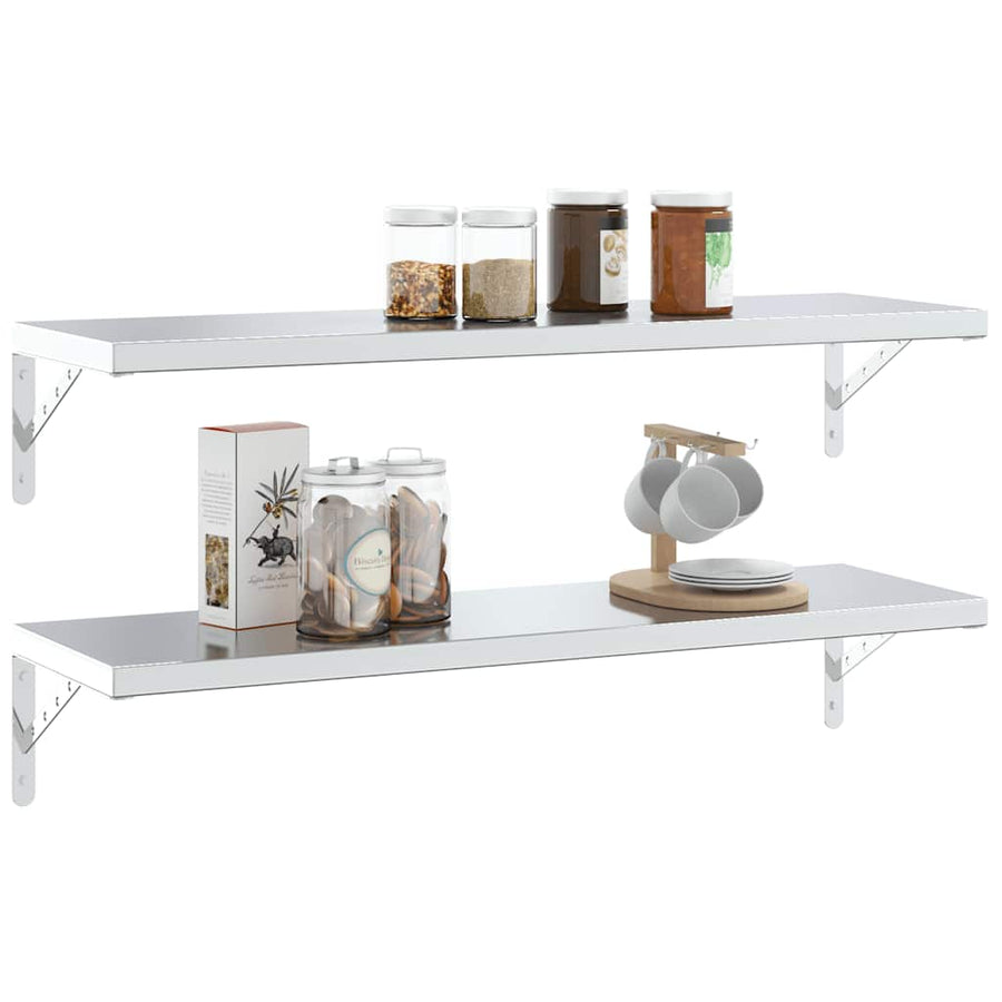 Plankdragers 4 St 30X2,5X15,5 Cm Roestvrijstaal Kleurig 30 x 2.5 x 15.5 cm Zilver