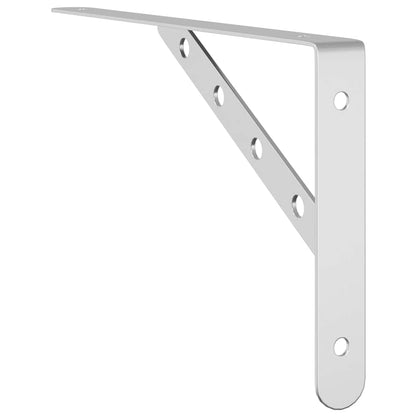 Plankdragers 4 St 30X2,5X15,5 Cm Roestvrijstaal Kleurig 30 x 2.5 x 15.5 cm Zilver