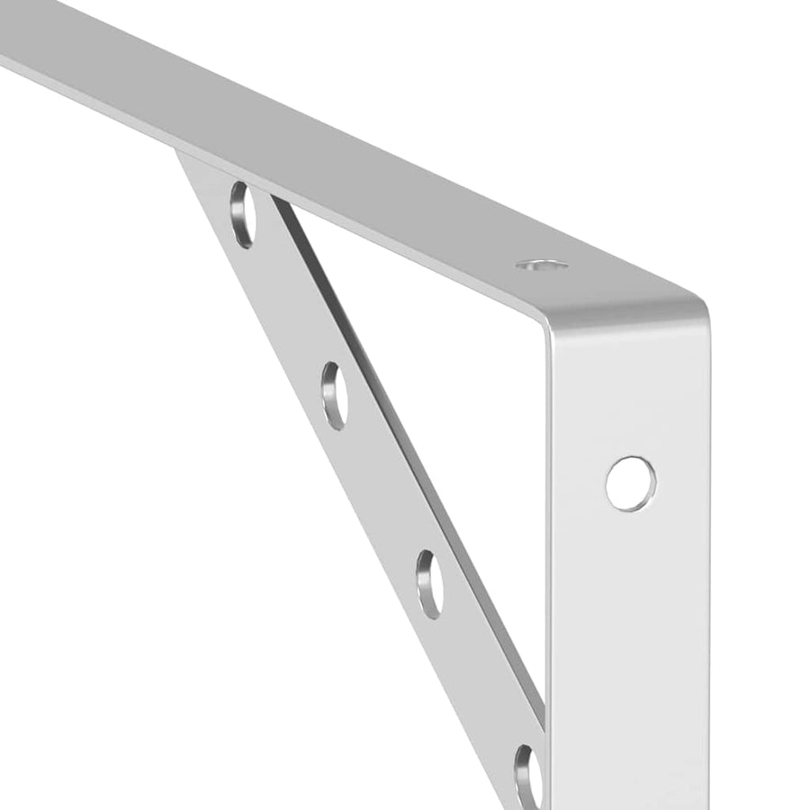 Plankdragers 4 St 30X2,5X15,5 Cm Roestvrijstaal Kleurig 30 x 2.5 x 15.5 cm Zilver