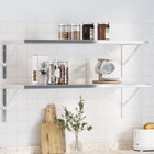 Shelf brackets 4 pcs 40x2.5x25 cm stainless steel silver-colored