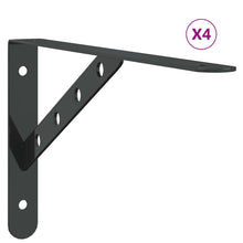Plankdragers 4 St 30X2,5X15,5 Cm Roestvrijstaal 30 x 2.5 x 15.5 cm Zwart