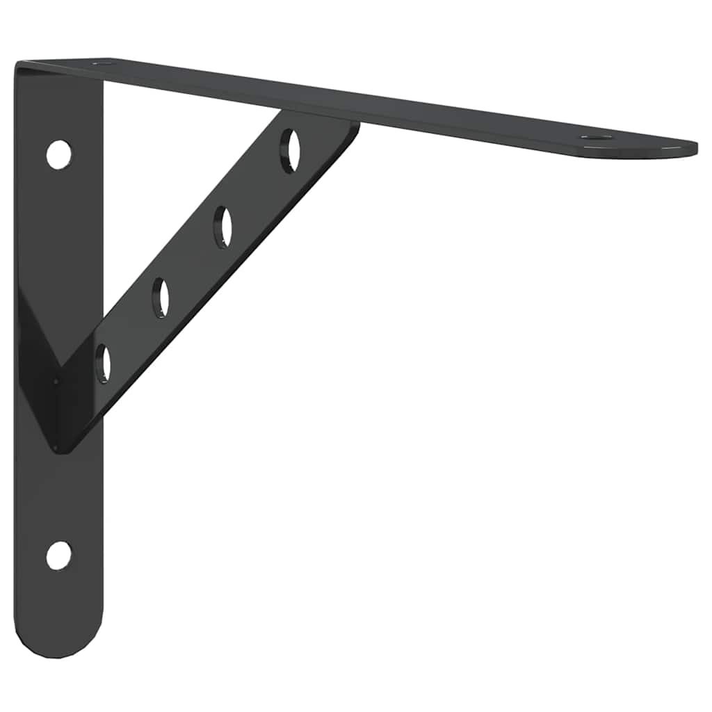 Plankdragers 4 St 30X2,5X15,5 Cm Roestvrijstaal 30 x 2.5 x 15.5 cm Zwart