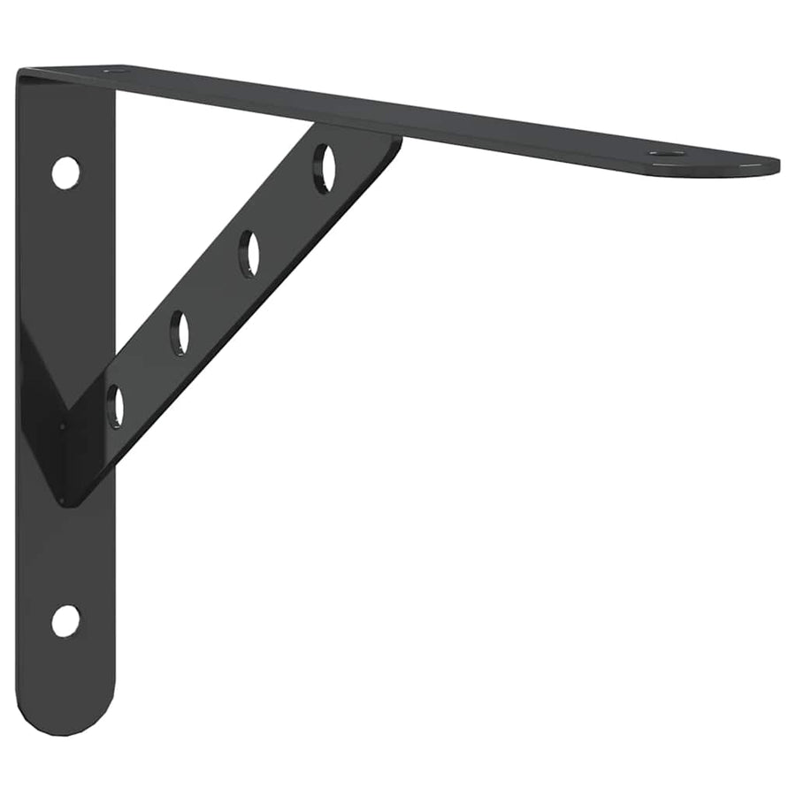 Plankdragers 4 St 30X2,5X15,5 Cm Roestvrijstaal 30 x 2.5 x 15.5 cm Zwart