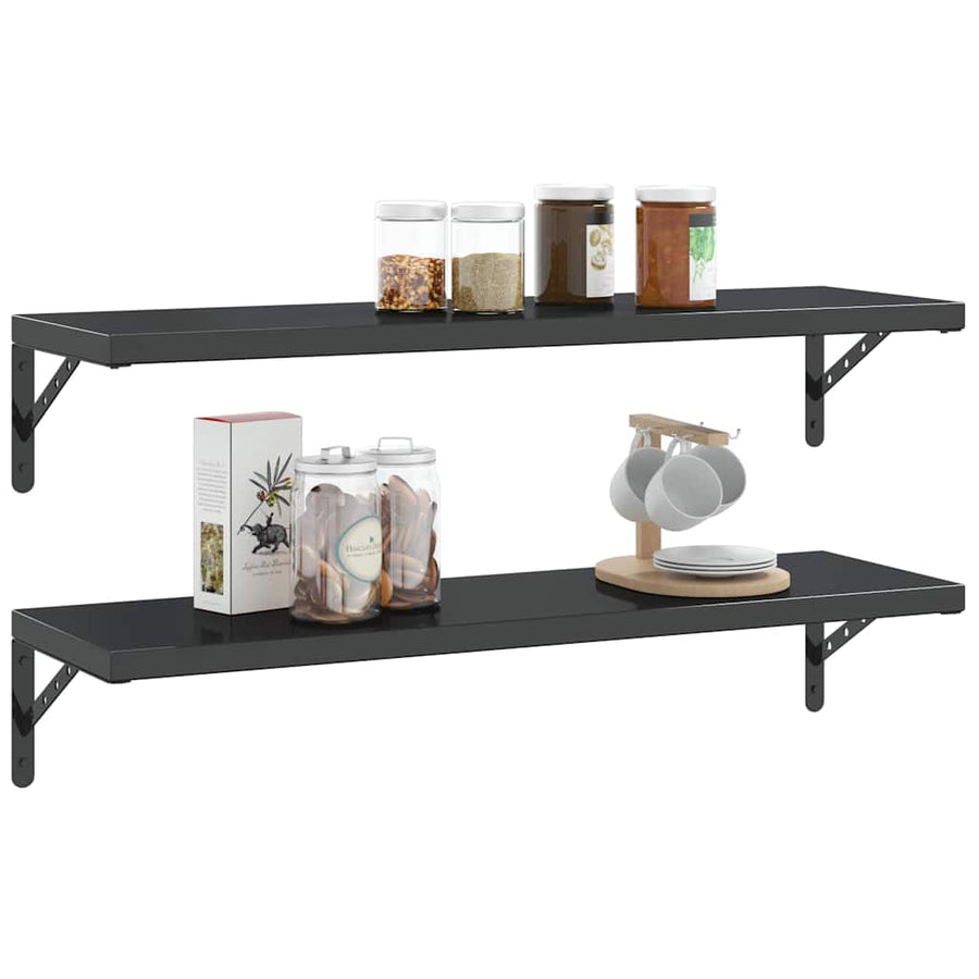 Plankdragers 4 St 30X2,5X15,5 Cm Roestvrijstaal 30 x 2.5 x 15.5 cm Zwart