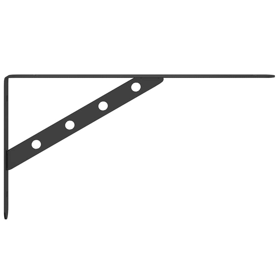 Plankdragers 4 St 30X2,5X15,5 Cm Roestvrijstaal 30 x 2.5 x 15.5 cm Zwart