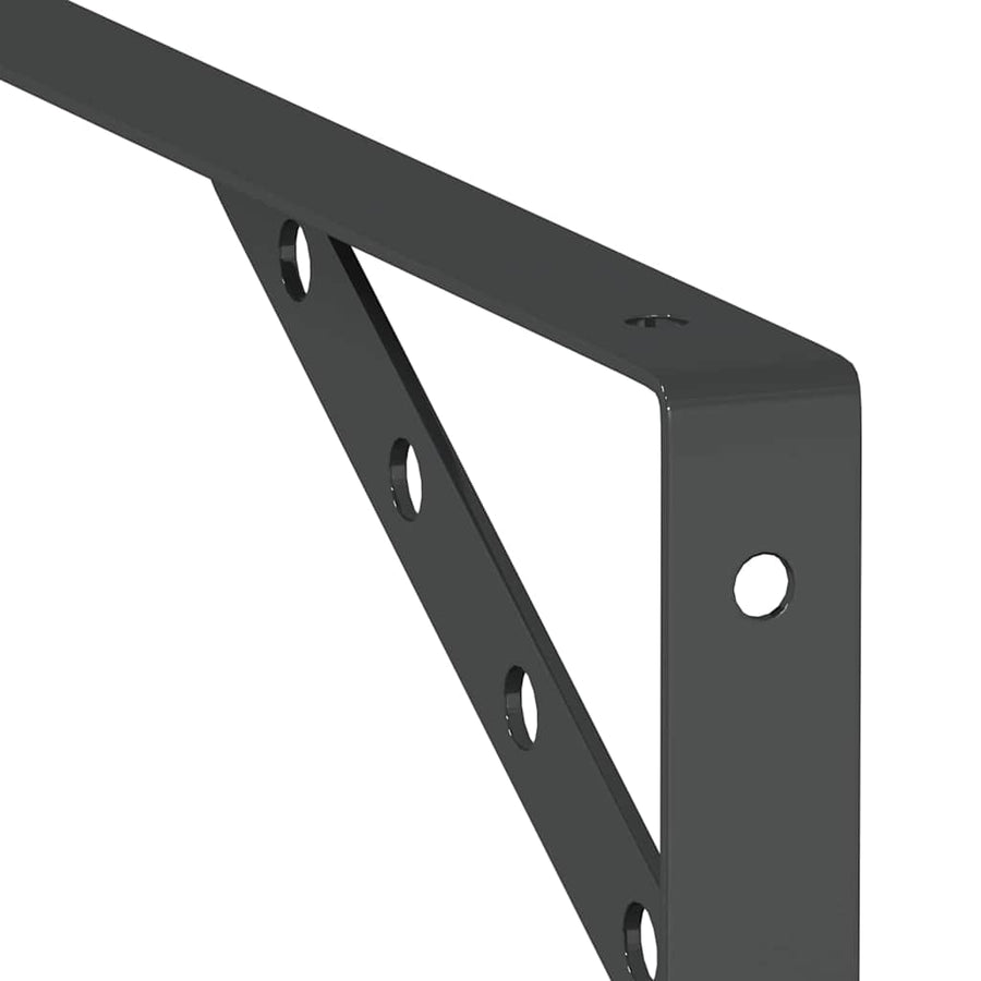 Plankdragers 4 St 30X2,5X15,5 Cm Roestvrijstaal 30 x 2.5 x 15.5 cm Zwart