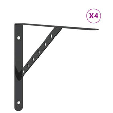 Plankdragers 4 St 40X2,5X25 Cm Roestvrijstaal 40 x 2.5 x 25 cm Zwart
