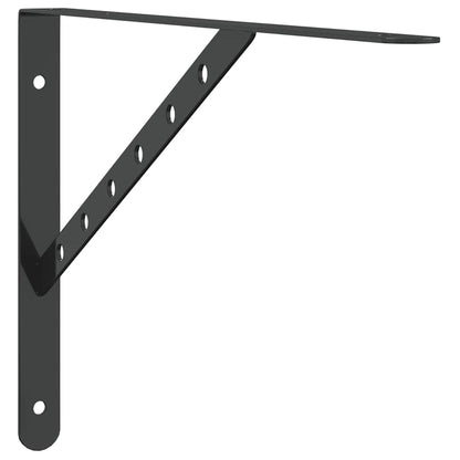 Plankdragers 4 St 40X2,5X25 Cm Roestvrijstaal 40 x 2.5 x 25 cm Zwart