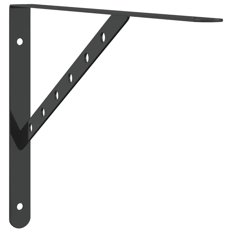 Plankdragers 4 St 40X2,5X25 Cm Roestvrijstaal 40 x 2.5 x 25 cm Zwart