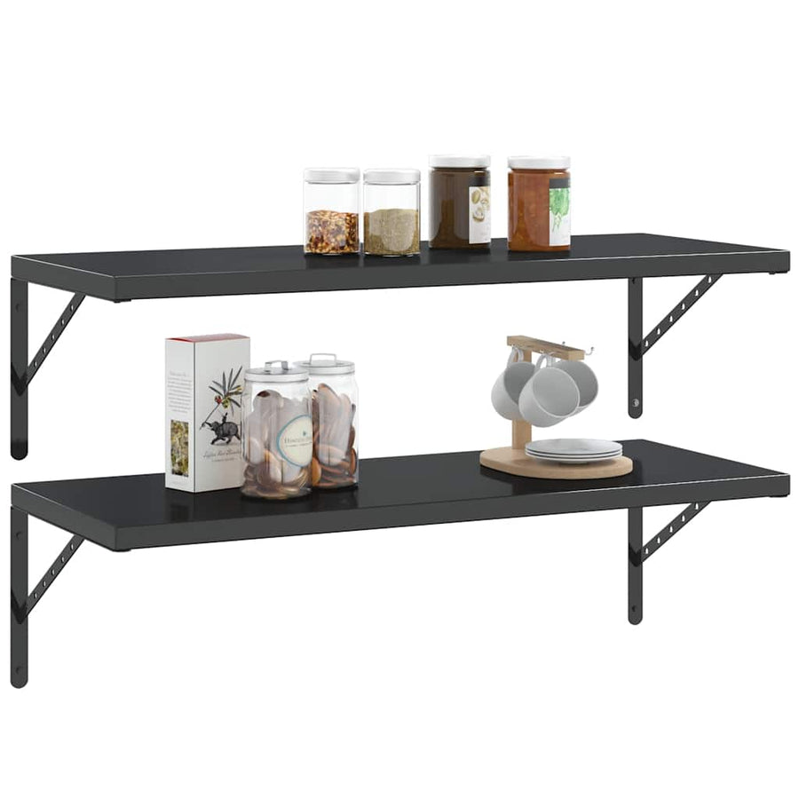 Plankdragers 4 St 40X2,5X25 Cm Roestvrijstaal 40 x 2.5 x 25 cm Zwart