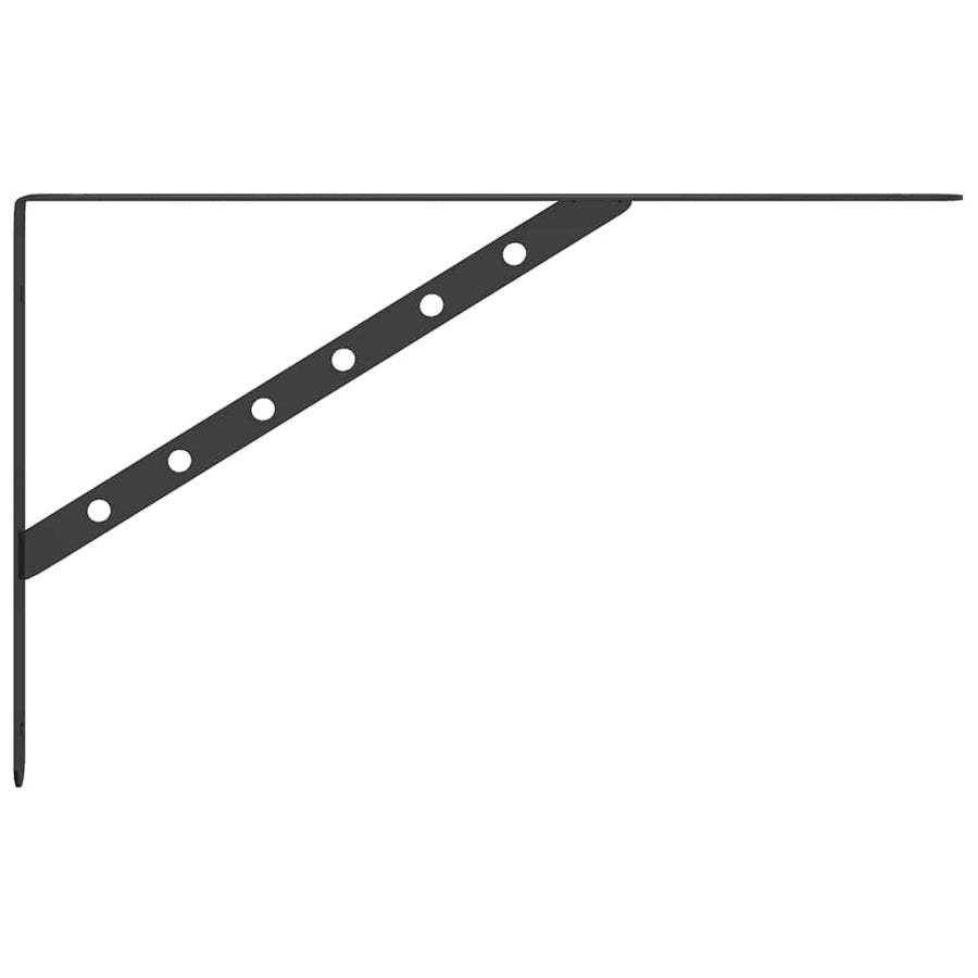 Plankdragers 4 St 40X2,5X25 Cm Roestvrijstaal 40 x 2.5 x 25 cm Zwart