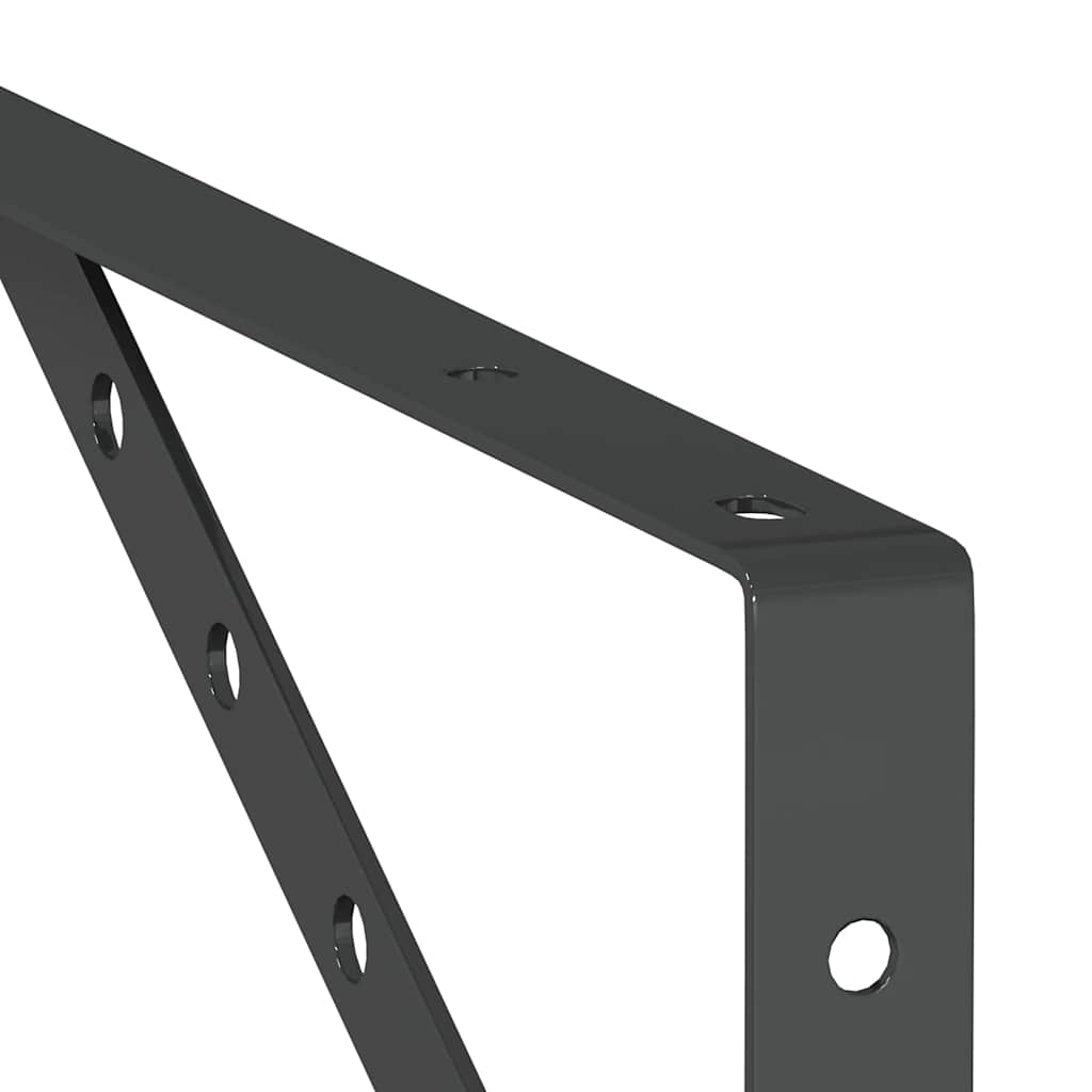 Plankdragers 4 St 40X2,5X25 Cm Roestvrijstaal 40 x 2.5 x 25 cm Zwart