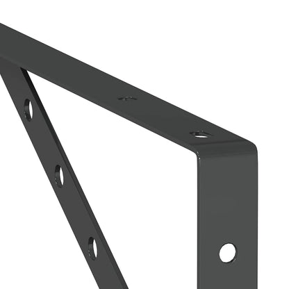 Plankdragers 4 St 40X2,5X25 Cm Roestvrijstaal 40 x 2.5 x 25 cm Zwart