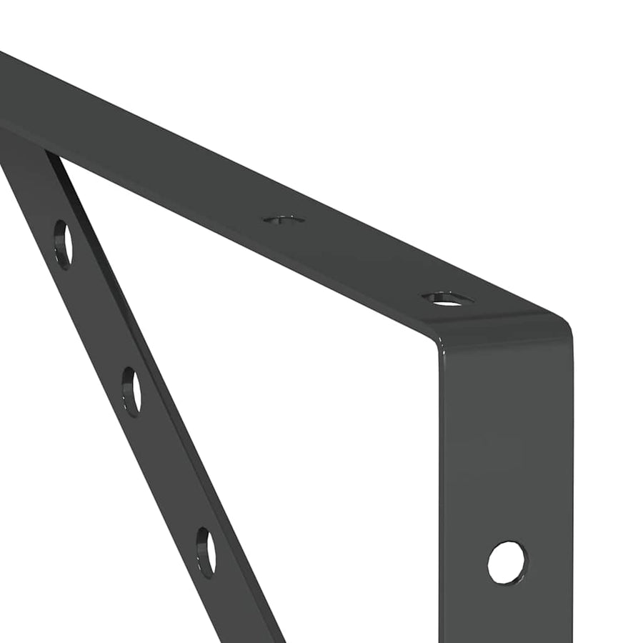 Plankdragers 4 St 40X2,5X25 Cm Roestvrijstaal 40 x 2.5 x 25 cm Zwart