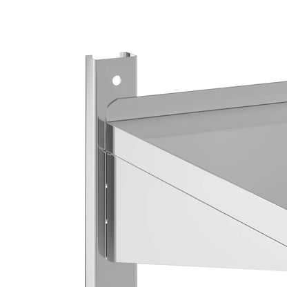 Wandschap 2-laags 100x40x60 cm roestvrijstaal zilverkleurig