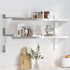 Wandschap 2-laags 100x40x60 cm roestvrijstaal