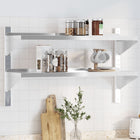 Wall shelf 2-tier 100x30x60 cm stainless steel silver-coloured