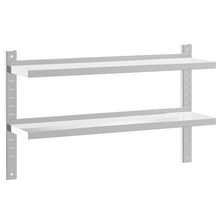 Wandschap 2-laags 100x23,5x60 cm roestvrijstaal zilverkleurig